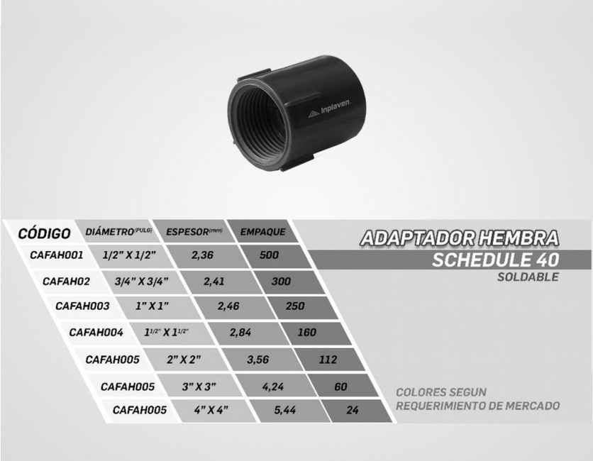 Adaptador-hembra-agua-fría-alta-pres-sch-40-descripción